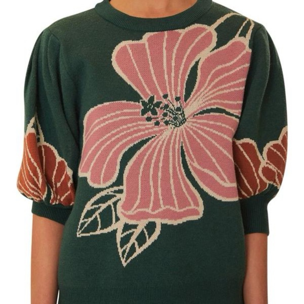 Farm Rio Sweater - Pink and Green
